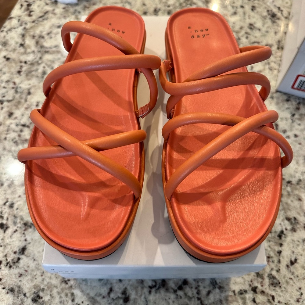 A New Day Coral Platform Sandal Target Never Worn 7.5